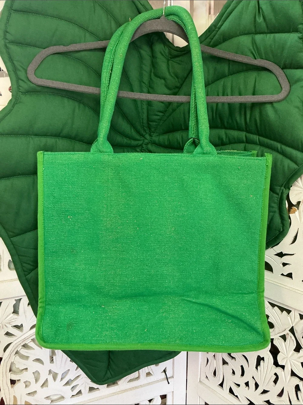 NWT America and Beyond whimsical wonder green evil eye tote, color: Forest.